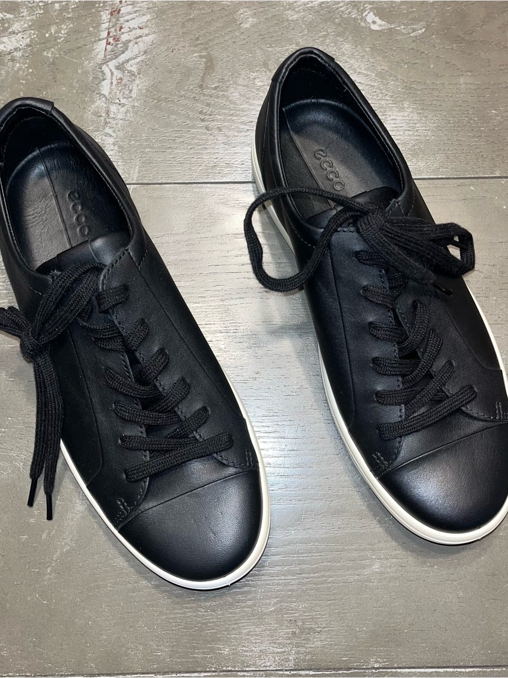 Ecco Soft 7 Premier Men’s Sneakers Lace Up Leather Black NWOB US 7-7.5 - Picture 2 of 8